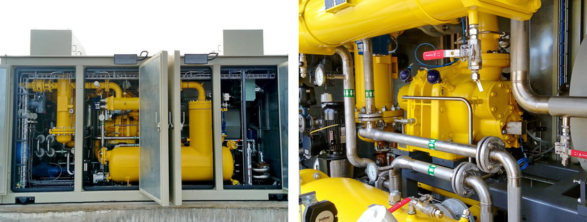 Process compartments of ENERGAS booster compressor unit for fuel gas
